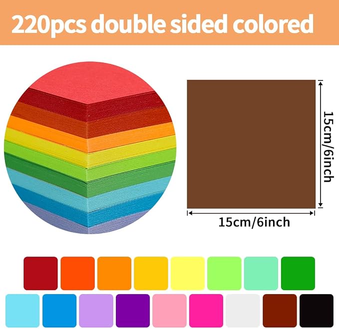 Praisebank Brown Origami Paper, Double Sided Color, Origami Paper Kit - Image 2