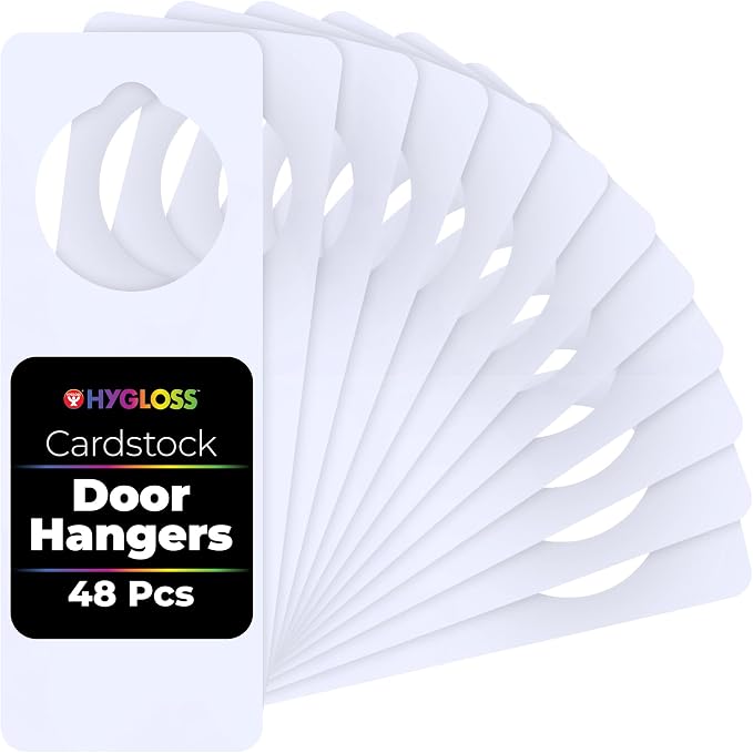 Hygloss Cardstock Door Knob Hanger Blank White by HyglossProductsInc
