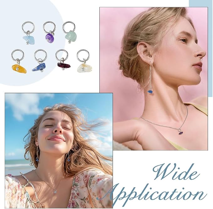 SUPERFINDINGS 84Pcs 7 Colors Natural Stone Pendants Mixed Gemstone Charms - Image 6
