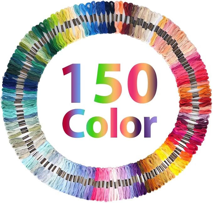 150 Color Skeins Rainbow Color Embroidery Floss，Cross Stitch Threads, Bracelet by Unknown