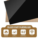Lesnlok 5x5 Black Acrylic Sheet 1/8 inch Thick 3mm 8 Pieces Black Plexiglass - Image 5