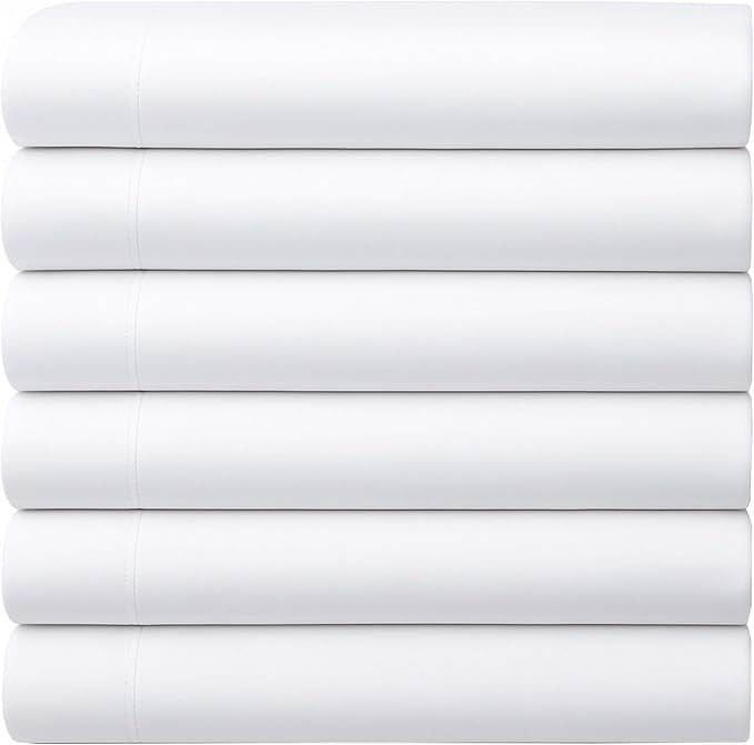 GOLD TEXTILES Twin Flat Sheet 6 Pack – Brushed Microfiber Top Sheets by GOLDTEXTILES