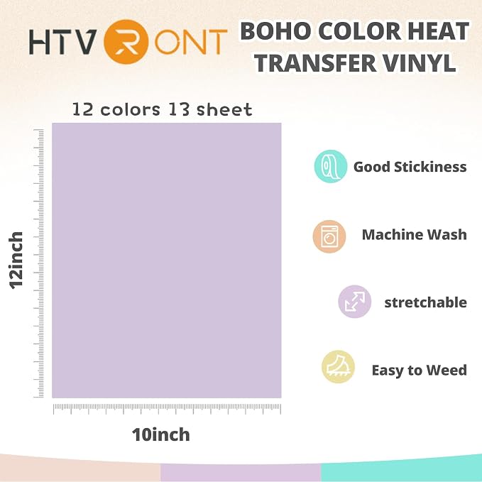 HTVRONT Pastel Heat Transfer Vinyl Boho Color - Image 2