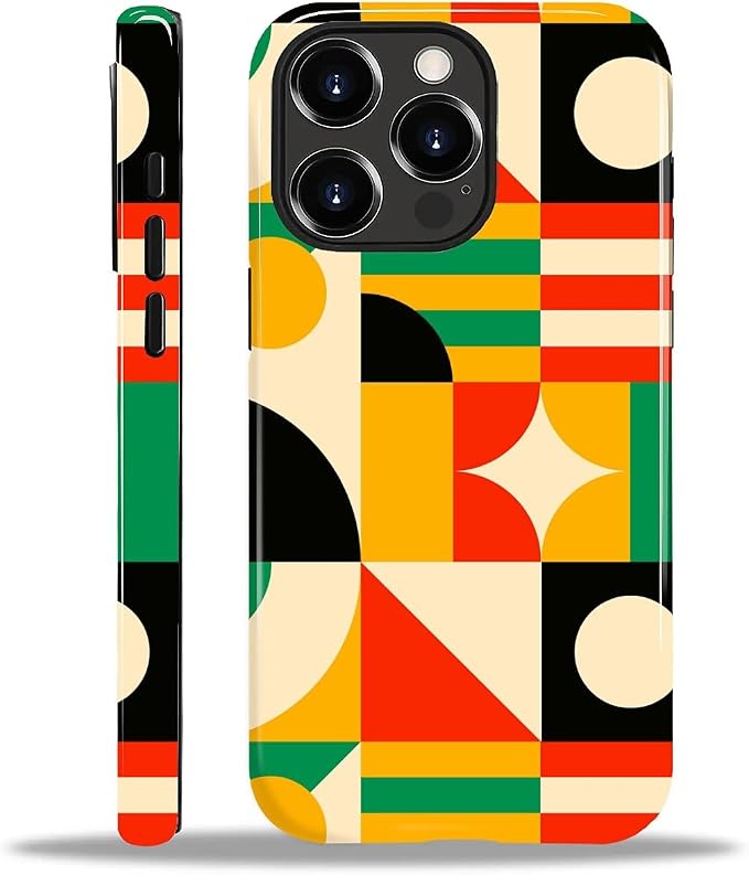 ZHEGAILIAN Case for iPhone 15 Pro, Geometric Colors Durable Shockproof Silicone by Home