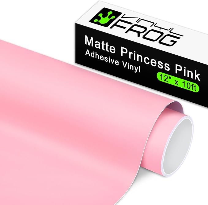 VINYL FROG Matte Princess Pink Permanent Vinyl Roll 12" x10ft 001 Vinyl | by VINYLFROG