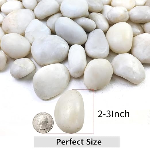 YISZM 20lbs White River Rocks for Landscaping, 2-3 Inch Natural Pebbles for - Image 2