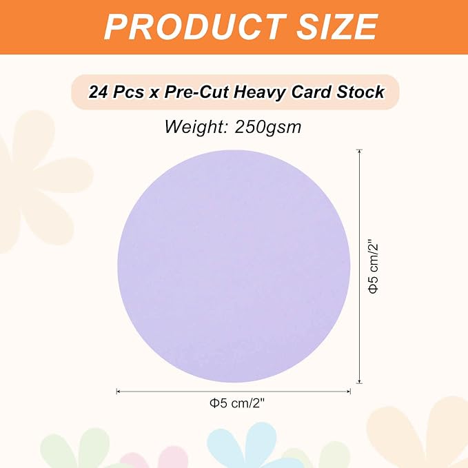 MECCANIXITY 24 Pcs Circle Card Stock, 2 Inch Round Cutouts Paper Thick - Image 2