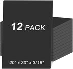 MYFAMIREA 12 Pack Black Foam Board 20" x 30", 3/16" Thick Board Poster by MYFAMIREA