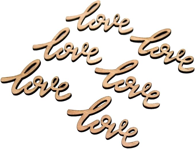30pcs Little Love Wood Crafts DIY Cutout Wooden Slices Embellishments - Image 5