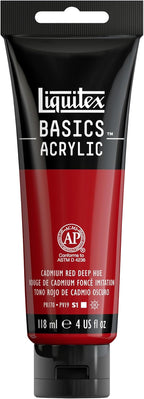 Liquitex BASICS Acrylic Paint, 118ml Tube, Cadmium Red Deep Hue by Liquitex