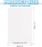 PATIKIL EVA Foam Sheet 10Pcs 12x8 Inch 2mm Thick White | Easy Cutting EVA Foam - Image 2