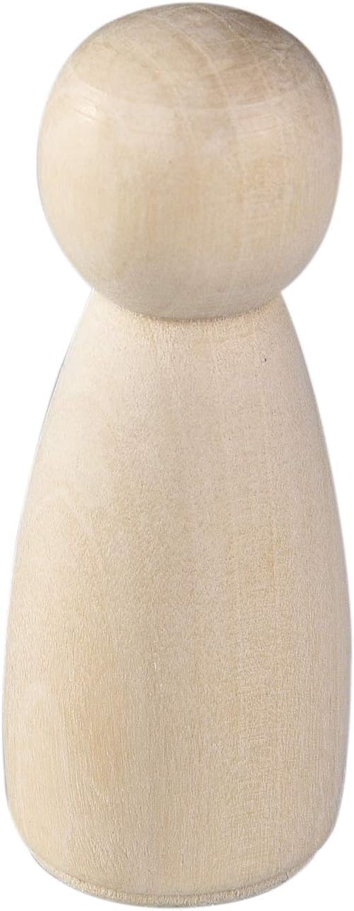 56 PCS Unfinished Natural Wooden Peg Dolls, Little Wooden peg People - Image 7