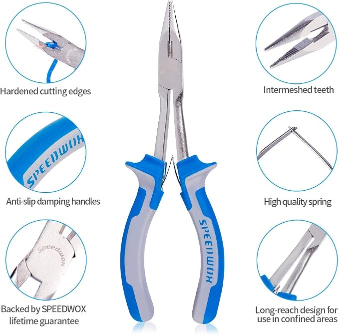 SPEEDWOX Long Reach Long Nose Pliers 6 Inches Mini Wire Cutter Side Cutting - Image 4