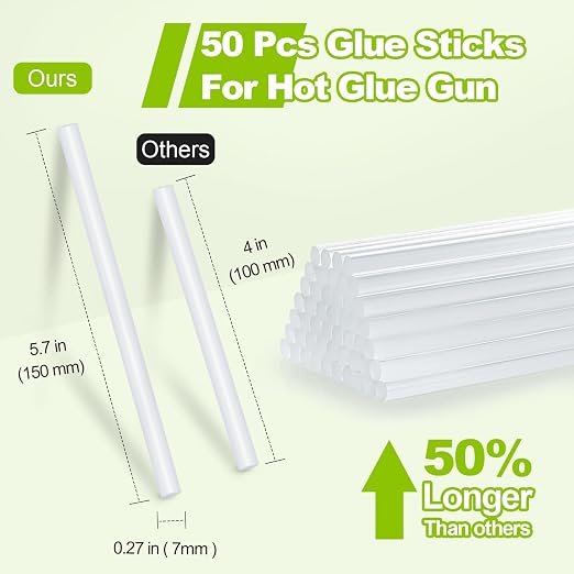 50 Pack Mini Hot Glue Sticks, Hot Glue Gun Sticks - Image 3