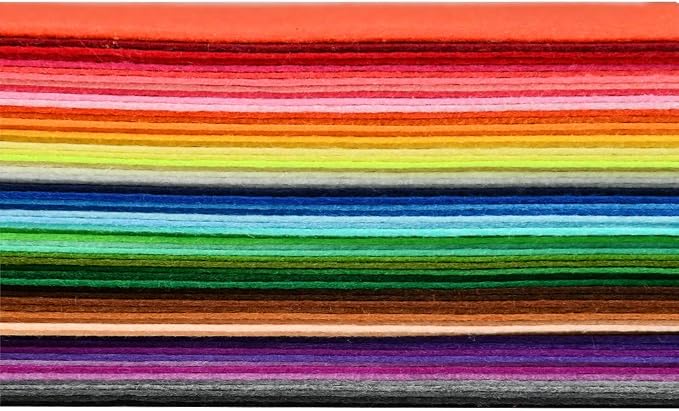 BUYGOO 60Pcs Stiff Felt Fabric Sheets, 8 x 12 inches Craft Felt Sheets Assorted - Image 3
