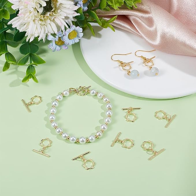 Beebeecraft 1 Box 10Pcs Toggle Clasps T-bar Closure Connectors Real 18K Gold - Image 4