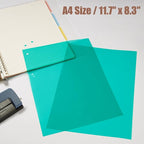 10-Pack A4 Colored PVC Flexible Plastic Sheets, 0.3mm Dark Green Transparent - Image 2