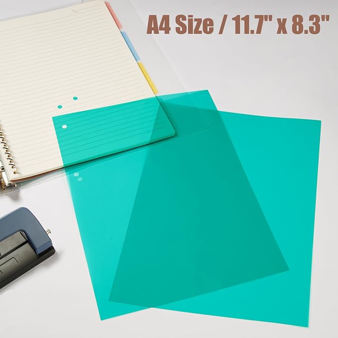 10-Pack A4 Colored PVC Flexible Plastic Sheets, 0.3mm Dark Green Transparent - Image 2