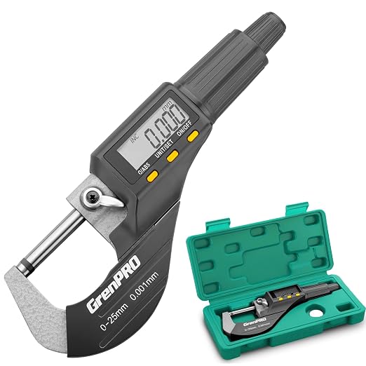 GRENPRO Digital Micrometer Measuring Tool, Professional Inch/Metric Precision by GrenPRO