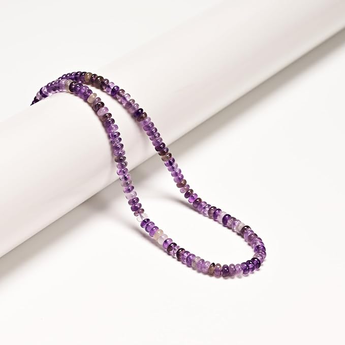 ICAI 2x4mm Natural Amethyst Rondelle Beads – Loose Gemstone Spacers - Image 4