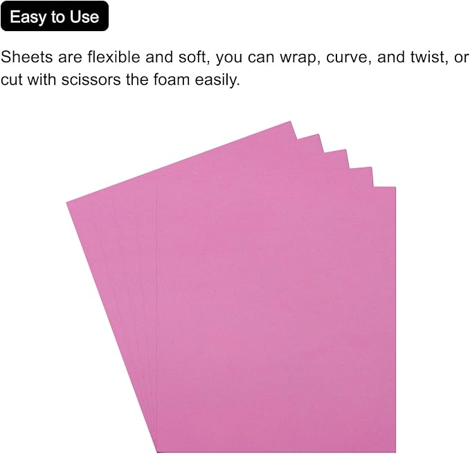 MECCANIXITY EVA Foam Sheets Rose Red 19.7 Inch x 19.3 Inch 1mm Thick Crafts - Image 4