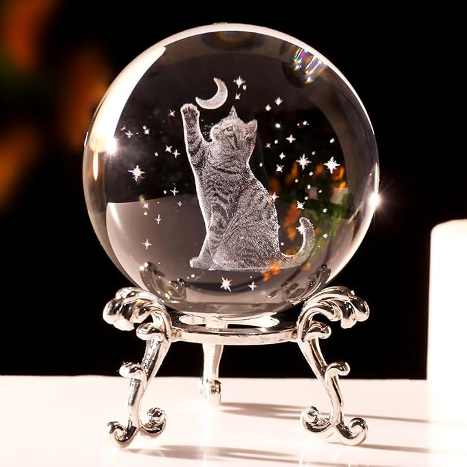 Cat Lover Gifts for Women Cat Crystal Ball Gifts for Christmas Mothers Day | by ZRENJHUS