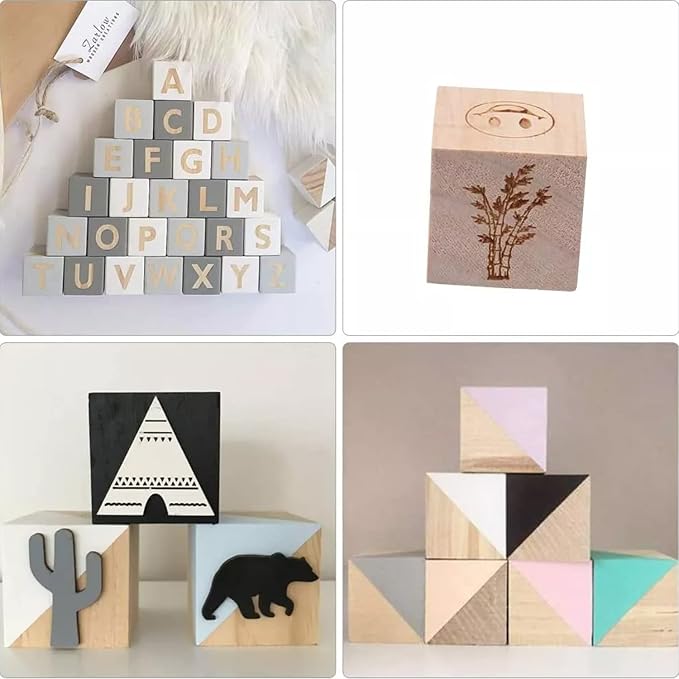 Wood Blocks for Crafts, Unfinished Wood Cubes, 3cm Natural Wooden Blocks - Image 7