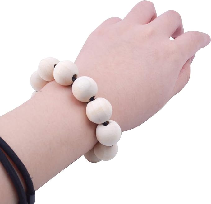 100pcs 15mm Natural Wood Beads Unfinished Round Wooden Loose Beads Wood Spacer - Image 8