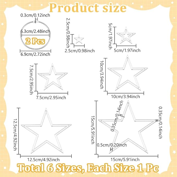NBEADS 6Pcs Acrylic Quilting Templates Set - Image 2
