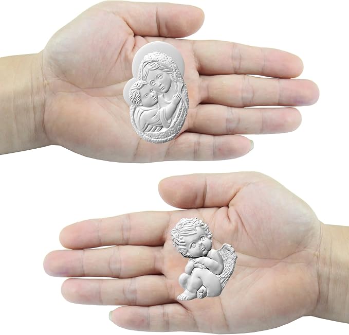 Art Molds for Polyclay Air Dry Clay Plaster, Carved Holy Family Mother and - Image 5