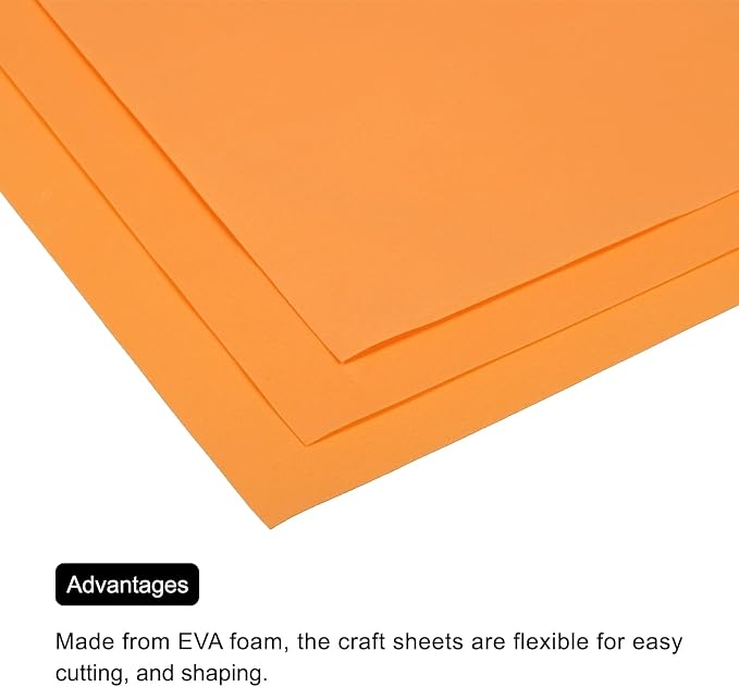 MECCANIXITY EVA Foam Sheets Orange 19.7 Inch x 17.7 Inch 0.8mm Thick Crafts - Image 5