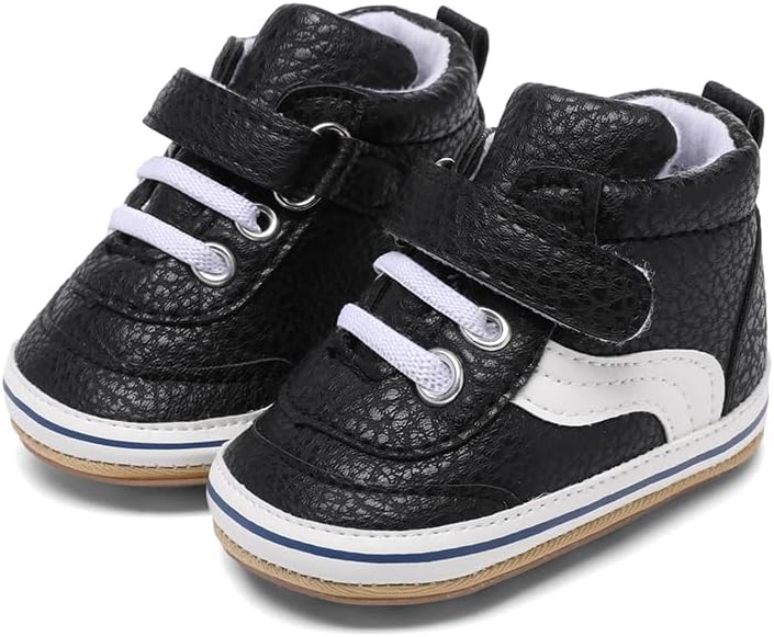 Clowora Baby Boys Girls Shoes Non-Slip Rubber Sole Sneakers Infant First Walking Toddler Crib Shoes Newborn Loafers Flats.