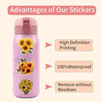 Sunflower Stickers 63Pcs Waterproof PET Sunflower Decals - Image 5