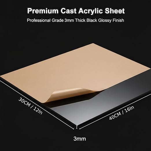 4 Pack 12×16 Black Acrylic Sheets 1/8in Thick Plexiglass Sheet - Image 5