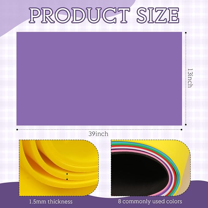 Fainne 8 Pcs Craft Foam Sheet Roll - Image 2