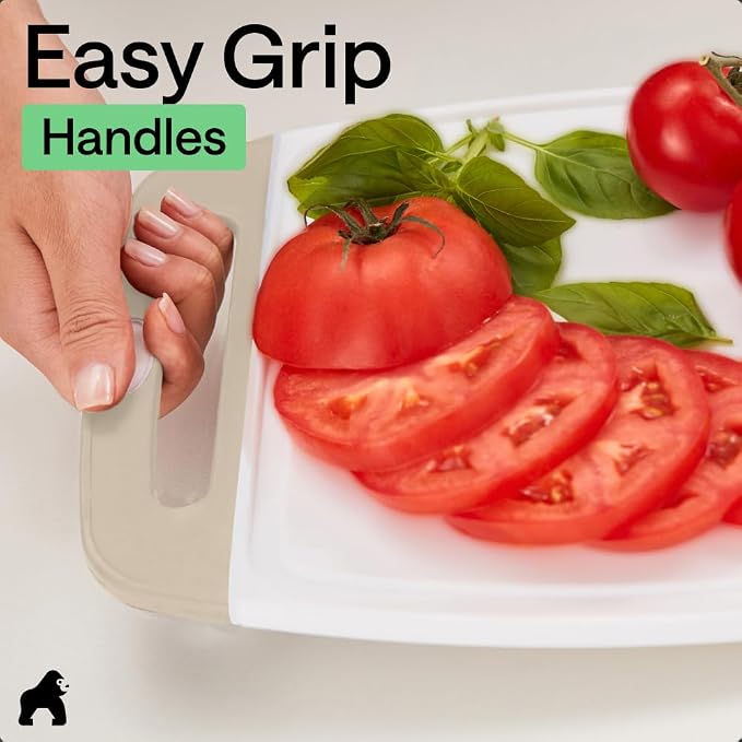 GORILLA GRIP BPA-Free Reversible Kitchen Cutting Board Set of 3, US Designed - Image 8