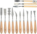 FOCCTS 13 Pcs Palette Knife Set, Stainless Steel Spatula Knives, Wooden Handle by FOCCTS