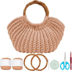 ACRNIGHEET Crochet Bag Kit for Adults Khaki Handbag Kit for Beginners Tote Bag by ACRNIGHEET