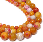 35pcs Round Loose Orange Fire Agate Beads by Yochus