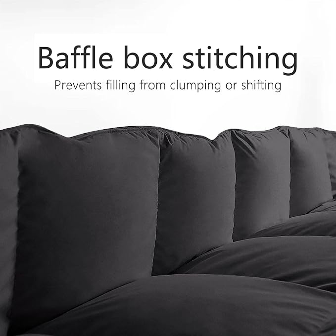 TEXARTIST Premium 2100 Series Queen Comforter All Season Breathable Black - Image 3