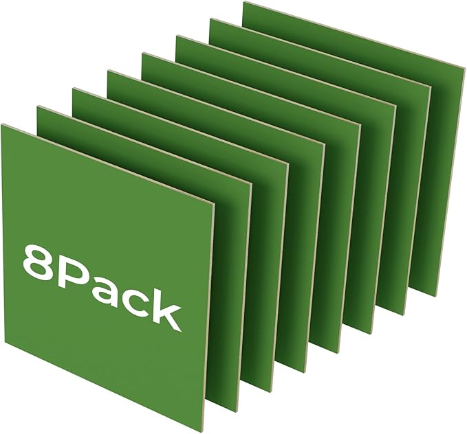 8 Pack Forest Green Basswood for Laser Cutting, for Laser Engraving, DIY Craft by Creatorally