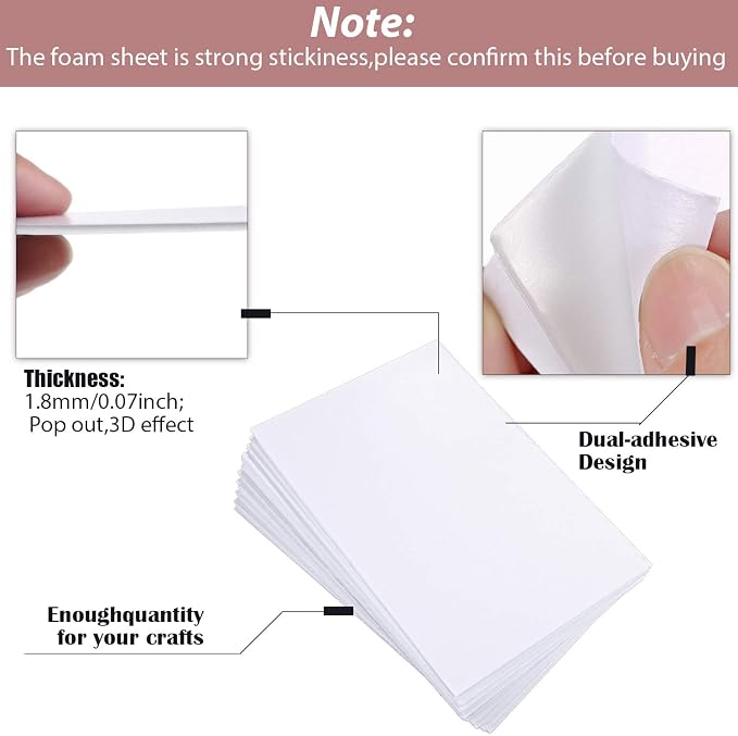 24 Pcs Foam Sheet Double Sided Sticky Dual-Adhesive 3D Foam Adhesive Mount Sheet - Image 3