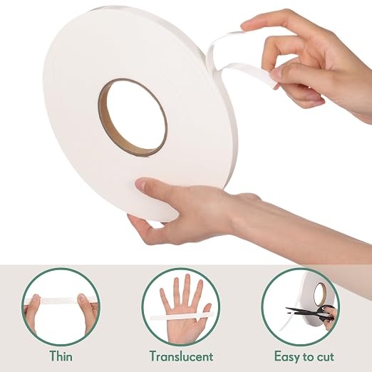 Tatuo 2 Rolls Double Sided Foam Tape PE Foam Tape Sponge Soft Mounting Adhesive - Image 3
