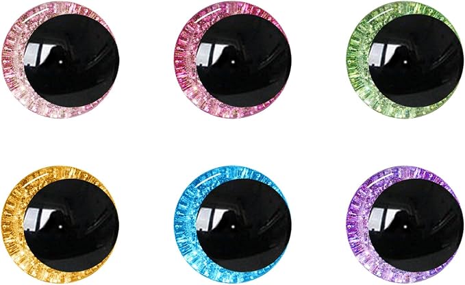 MUCUNNIA 2pcs 50mm 3D Glitter Safety Eyes by MUCUNNIA