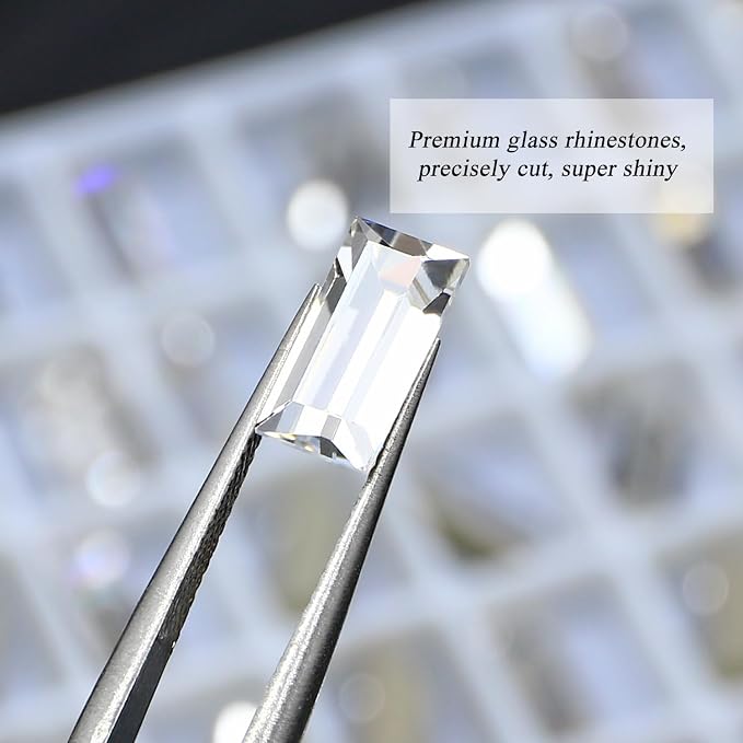 72Pcs Point Back Glass Rhinestones, 10 * 5MM Rectangle Shape Faceted - Image 3
