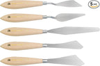 5Pcs Palette Knives Set with Wooden Handle by AEBDERP