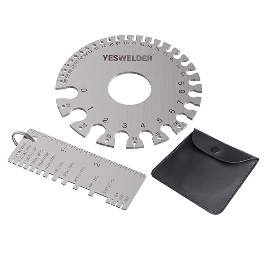YESWELDER Round Dual Sided Metal Sheet Gage & Metal Sheet Thickness Gauge 2pk by YESWELDER