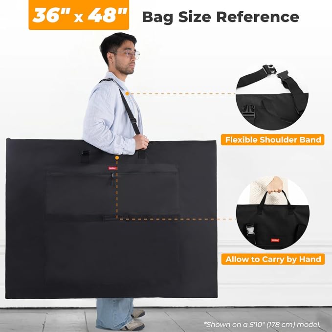 Nicpro Light Weight Art Portfolio Bag, 36 x 48 Inches Waterproof Art Portfolio - Image 2