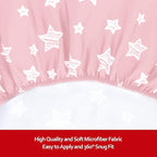 Crib Sheets for Girls 2 Pack, Fitted Crib Sheet for Standard Size Crib and - Image 3