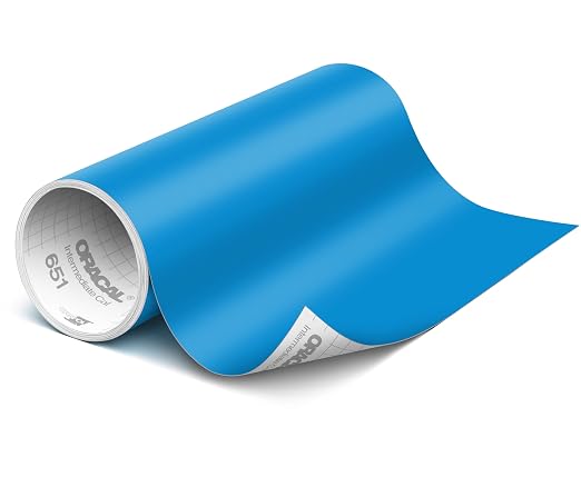 ORACAL 651 Matte Sky Blue Vinyl Durable Roll Easy to Weed Permanent Adhesive by Orafol